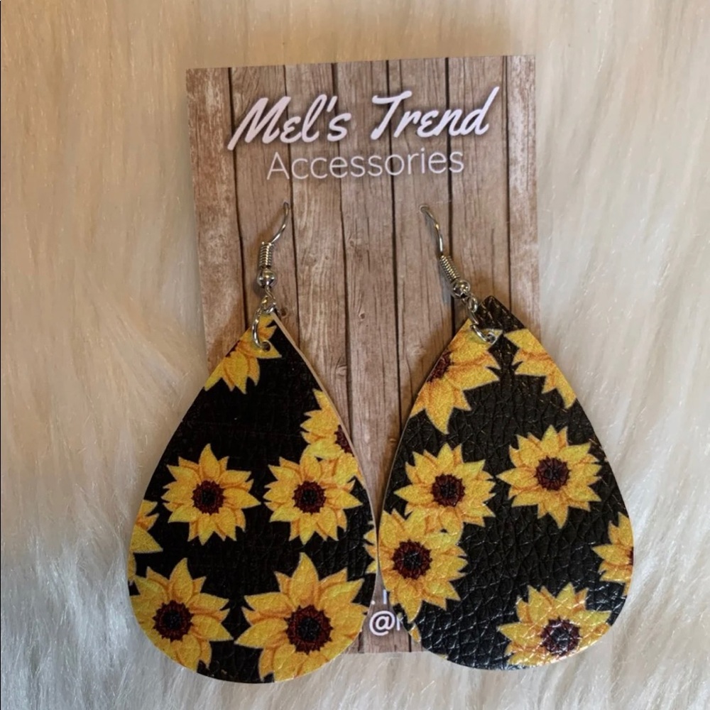 Faux leather earrings
